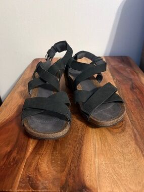 Teva Wedge Leather Sandals-Size 7.5